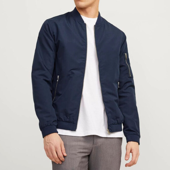 ⁦JACK & JONES BOMBER JOMER BOMBER BLEU NUIT⁩ - الصورة ⁦2⁩